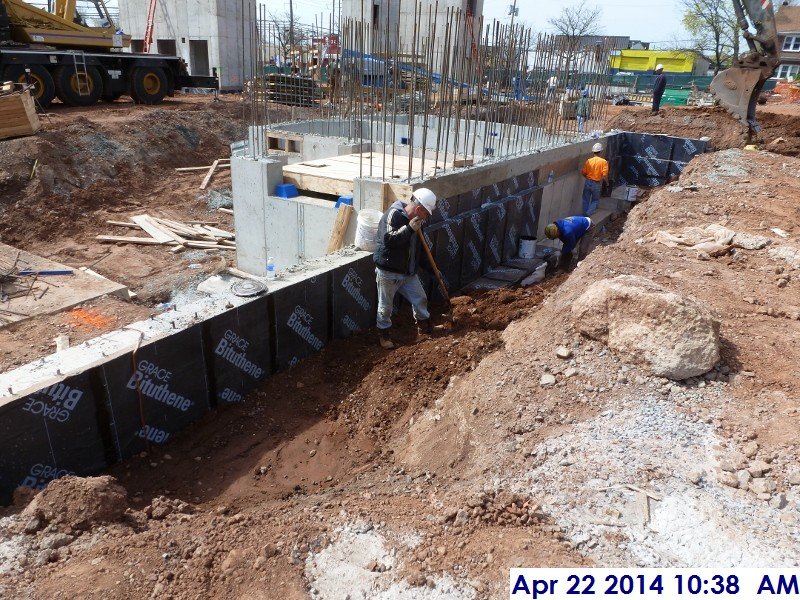 Backfill and waterproofing along foundation walls at c.l 6 (G-M) at Elev.7-Stair -4,5 Facing West (800x600)